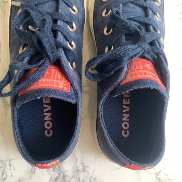 Converse Low Top Blue Suede Egret Sneakers CTAS OX 6 - Picture 8 of 12